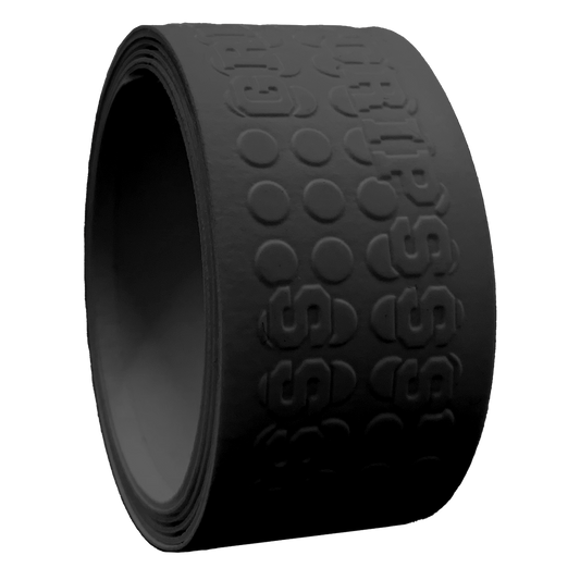 Black Reusable Blue Sports Gripsss stick grip designed to replace hockey tape and enhance puck control