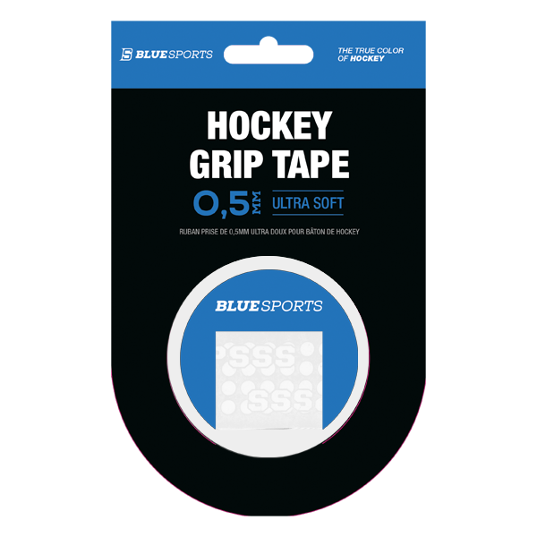 Reusable Blue Sports Gripsss stick grip in packaging. Designed to replace hockey tape and enhance puck control