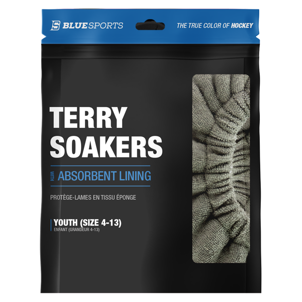 Classic terry cloth Blue Sports Soakers shown in Grey / Silver – absorbs moisture and prevents rust