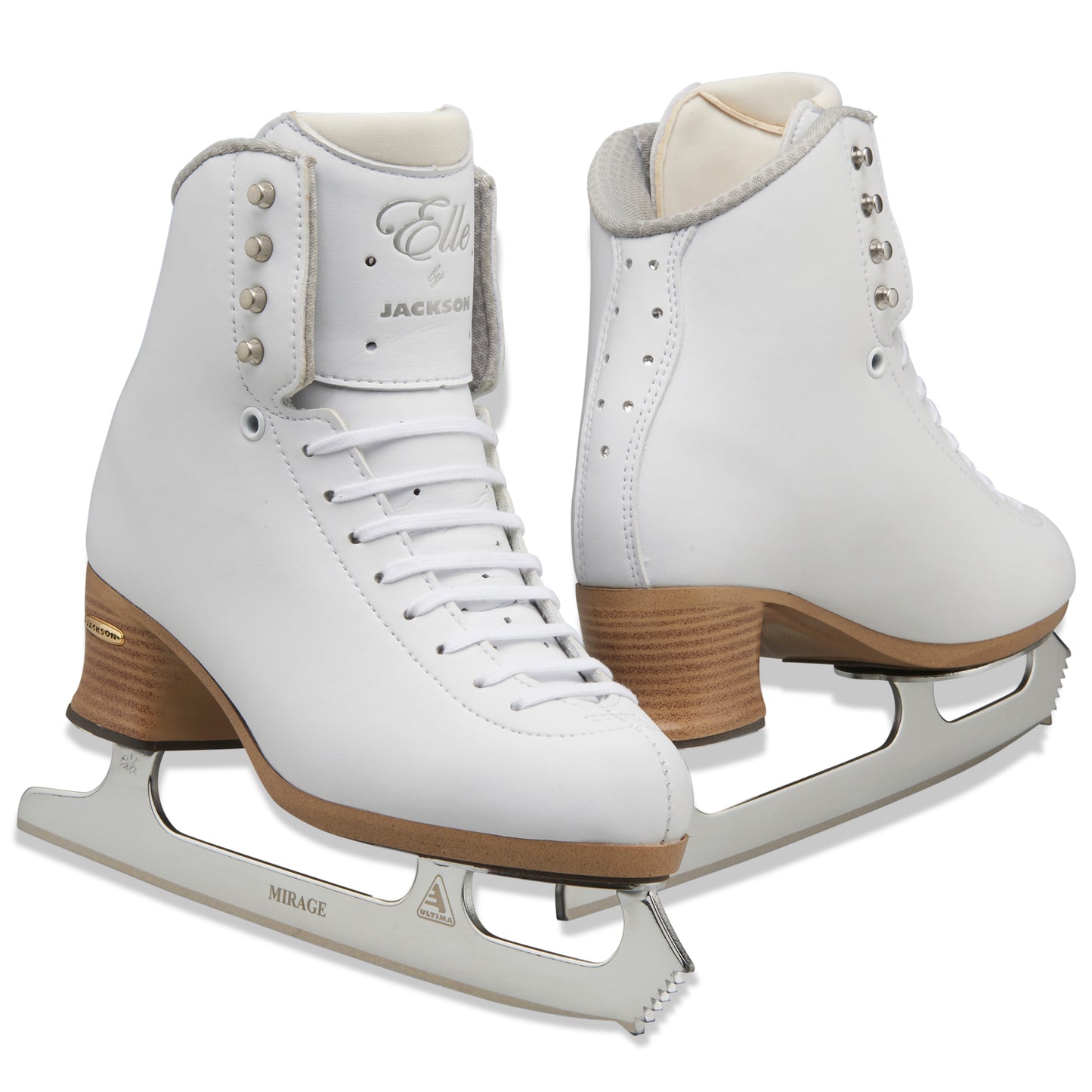 Jackson FS2130 Elle Fusion women’s white skates with memory foam lining and Mirage blade