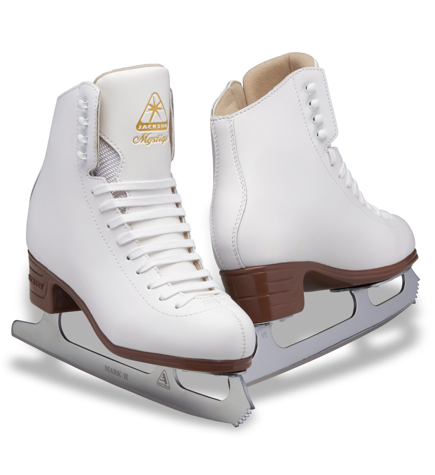 Jackson JS1490 Ladies Mystique women’s skates with brown sole and Mark II blade