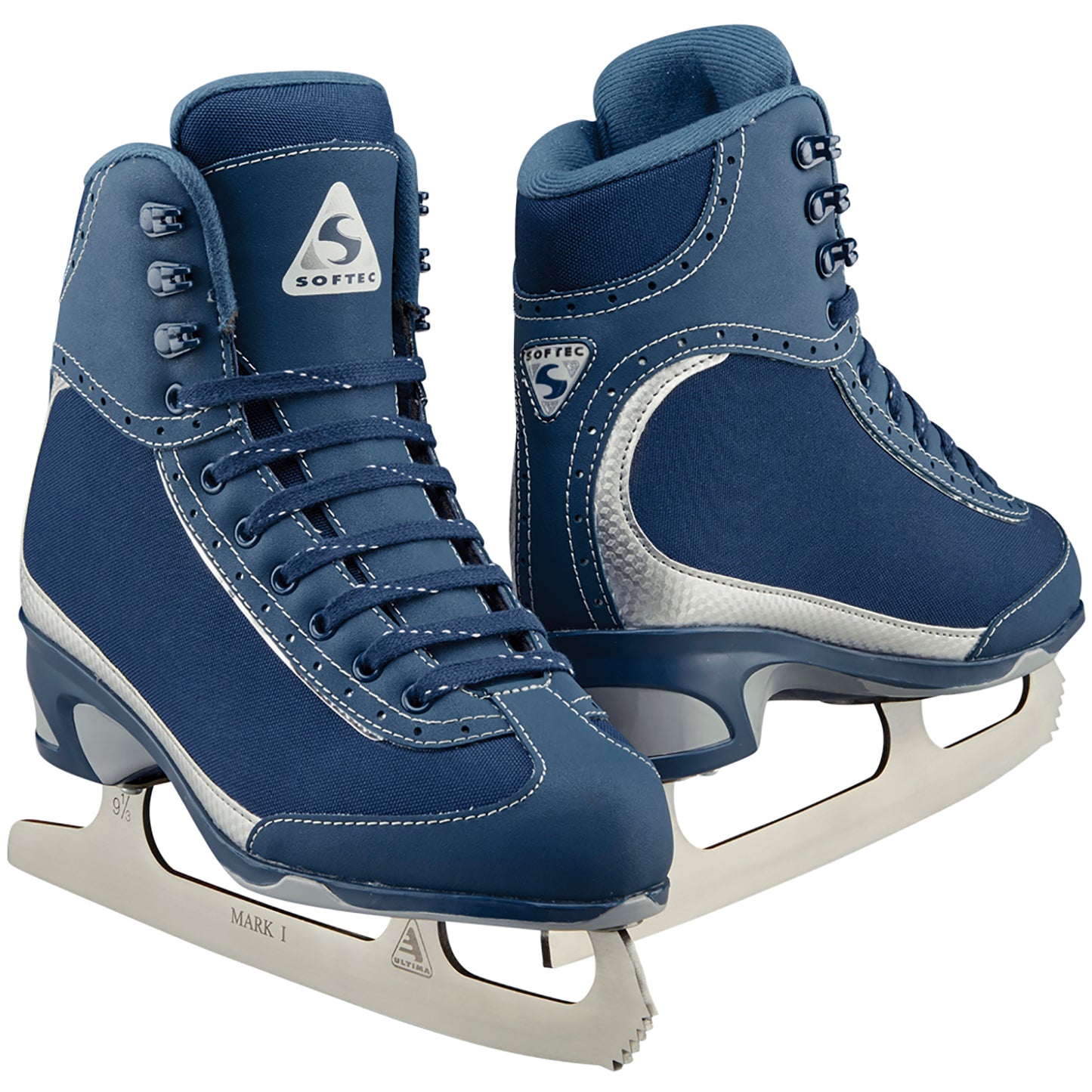 Navy Jackson Ultima Softec Vista ST3200 women’s skates with Mark I blade and soft velvet lining