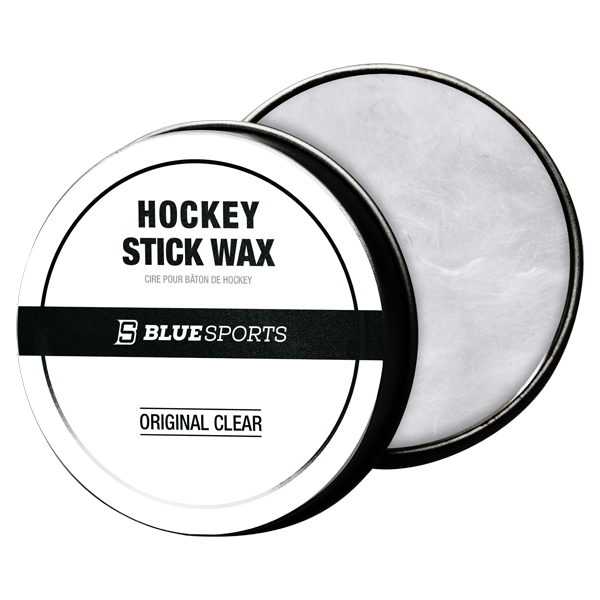 Puck-style container of Blue Sports Hockey Stick Wax for blade grip and moisture protection. Scent: Unscented.