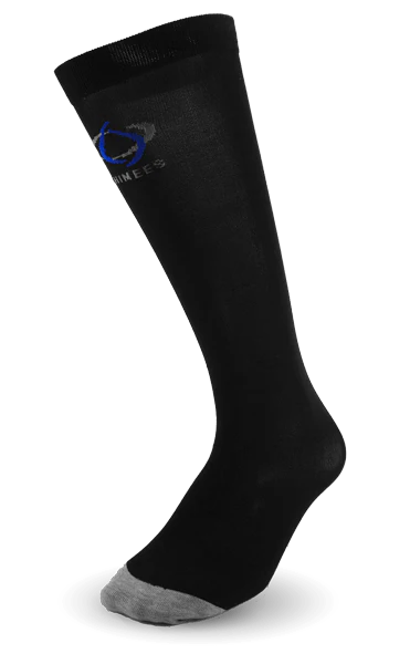 Ultra-thin Thinees skating socks in Black. Sleek and breathable material designed for figure and hockey skaters
