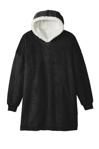Fleece Blanket Poncho, Midnight Black