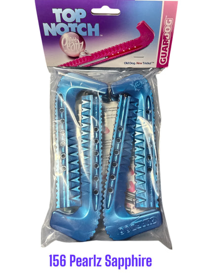 Pearlz Sapphire Hard plastic Centi skate guards in a 2-piece adjustable design for hockey skates