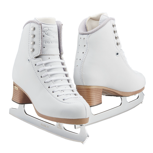 Jackson FS2020 Evo Fusion women’s white skates with crystal detail and Mark IV blade