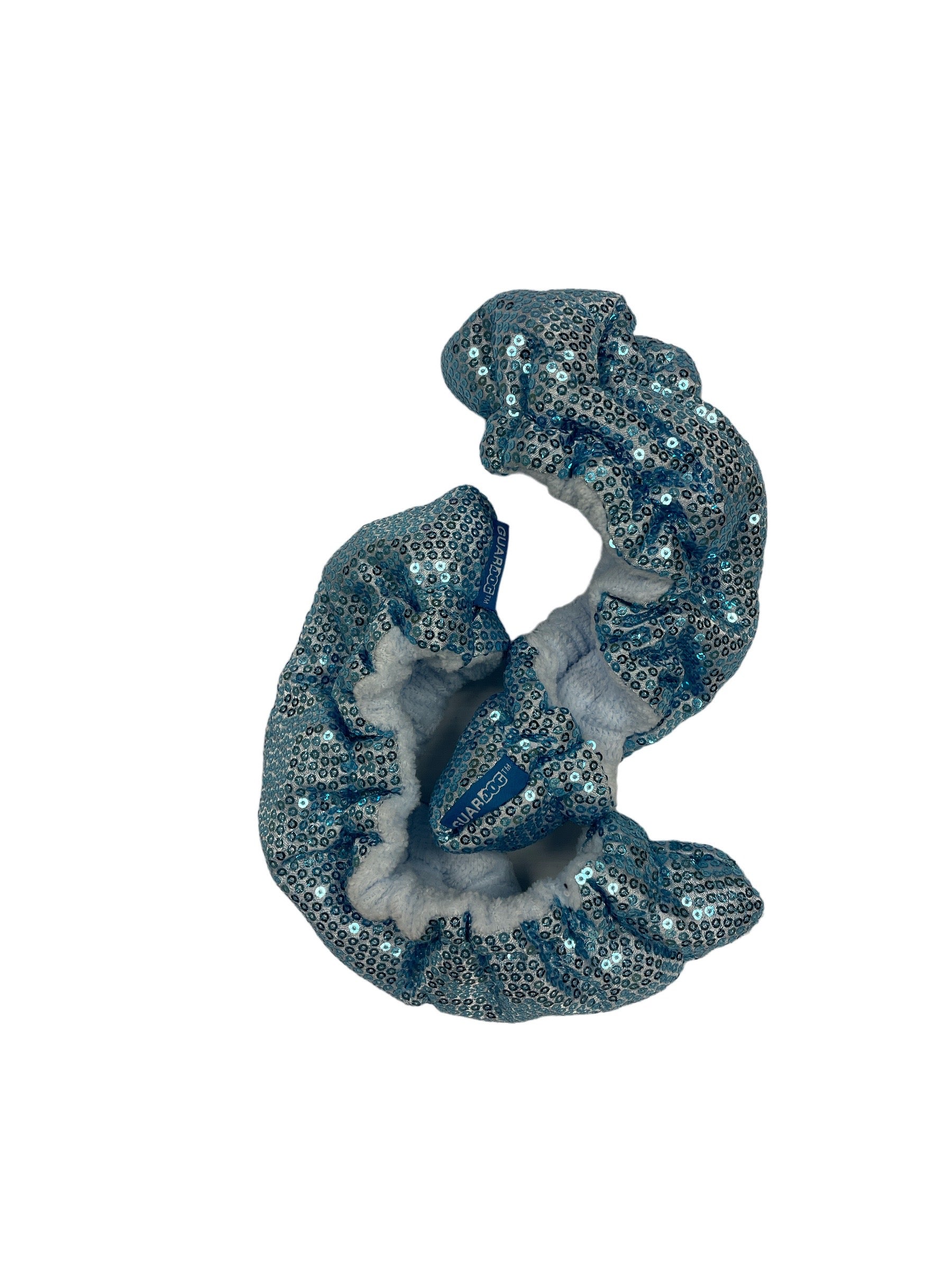 SoftPawz Sequin Blade Covers in Blue Sequin, sequin shell with terry lining